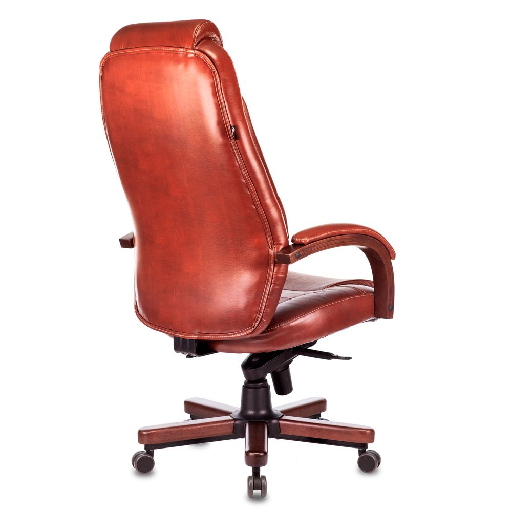 Кресло д/руководителя Бюрократ T-9923WALNUT светло-коричневый Leather Eichel кожа крестовина металл/дерево - 4