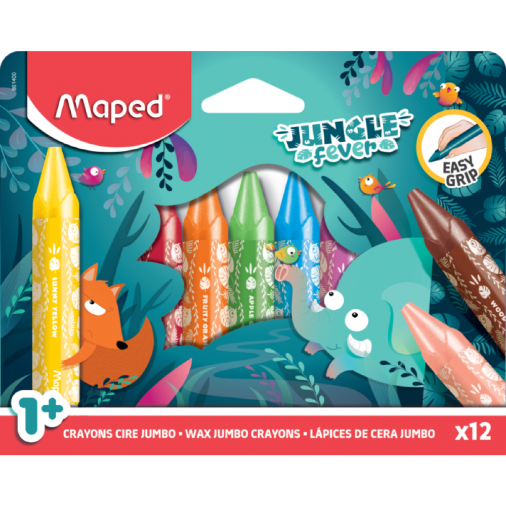 Мелки восковые Maped "Jungle fever Wax Jumbo"