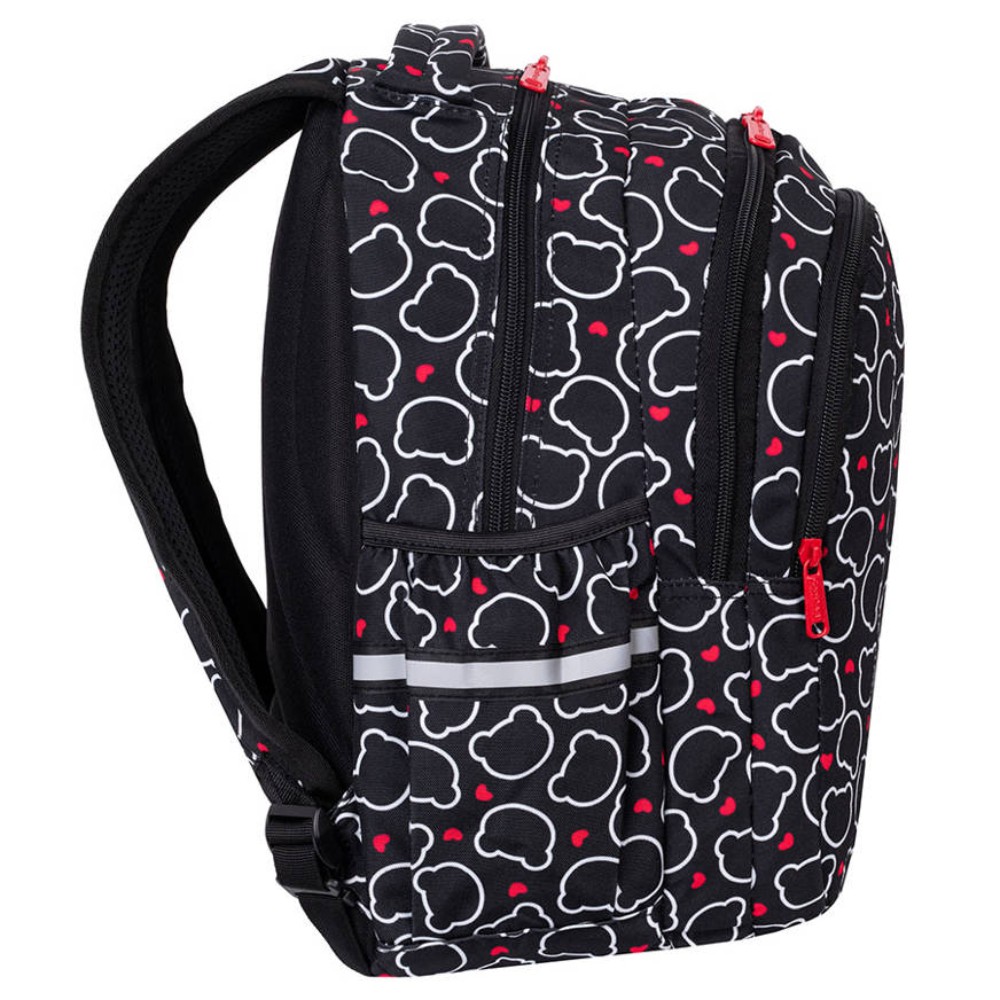Рюкзак школьный CoolPack "Bear", S, черный, белый