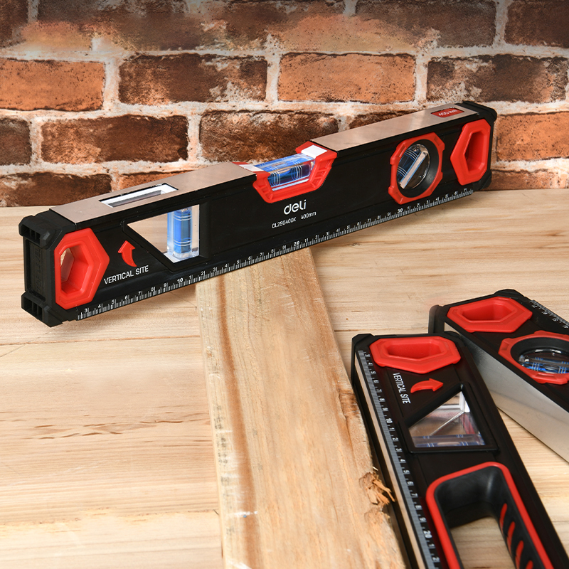 Уровень "Deli" 800 мм, с двойным обзором, пузырьковый