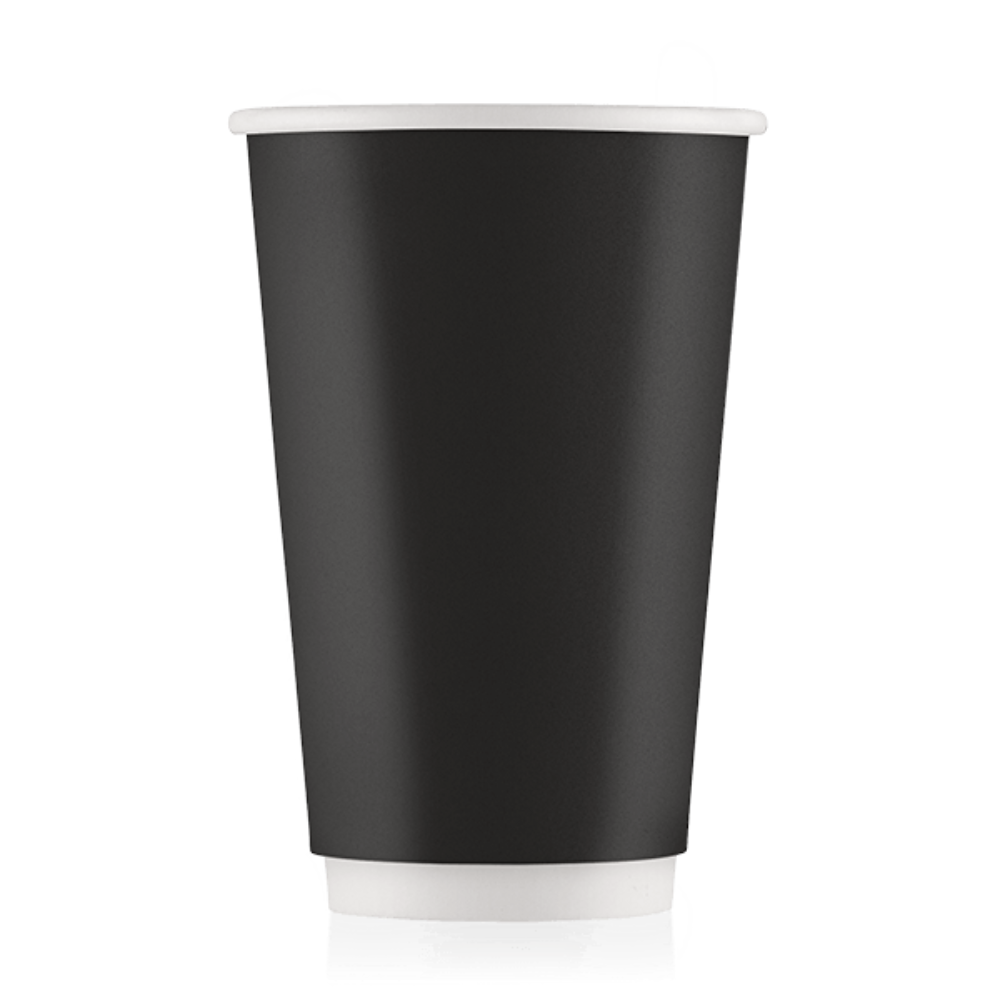 Стакан картонный Ecocups, 20 шт, 400 мл, 2 слоя, черный