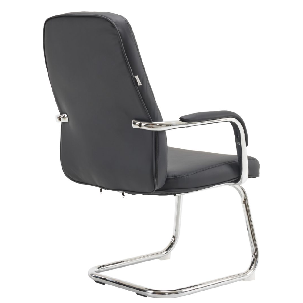 Кресло для посетителей EVERPROF "Vesta CF", экокожа, черный - 4