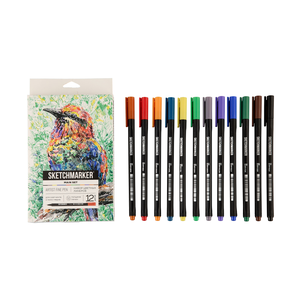 Ручка капиллярная "Sketchmarker Artist fine pen Main", 12 шт - 12