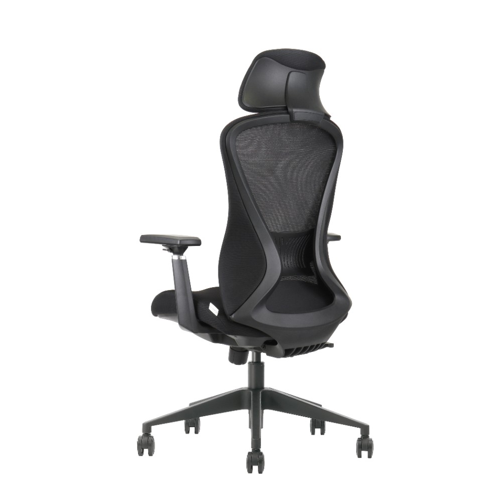 Кресло для руководителя EVOLUTION "OFFICE COMFORT", ткань, сетка, пластик, черный - 5
