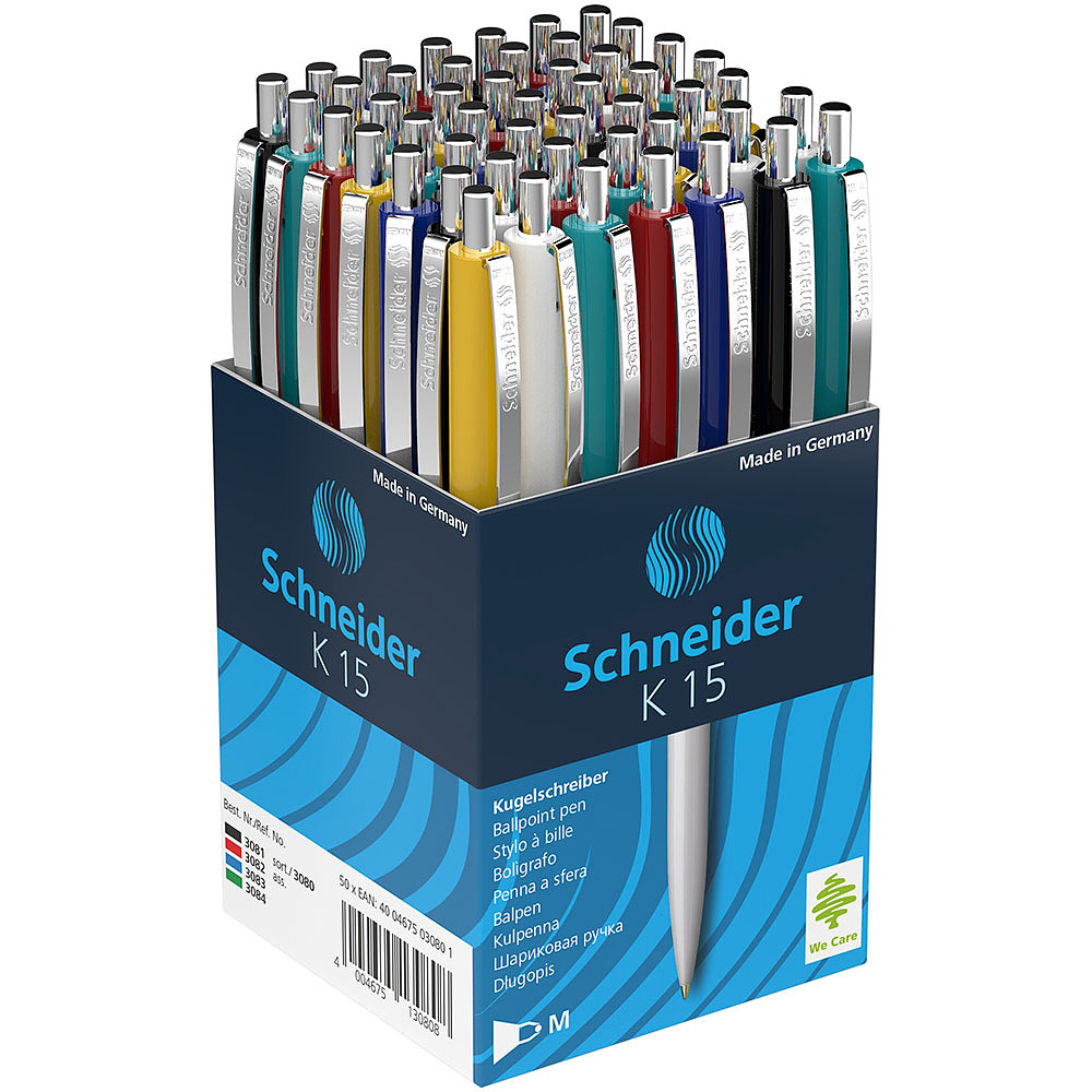 Ручка шариковая автоматическая "Schneider K15", 1 мм, ассорти, стерж. синий - 3