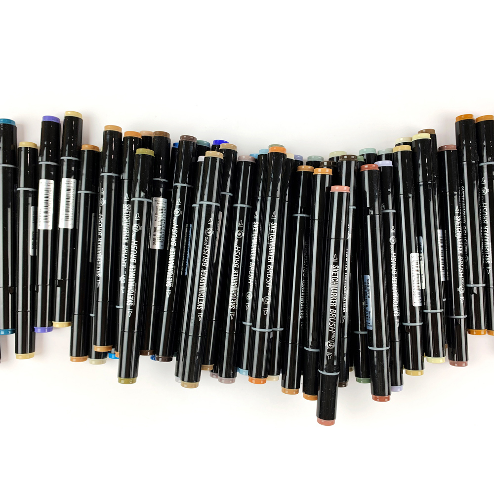 Маркер перманентный двусторонний "Sketchmarker Brush", TG2 тонированный серый 2 - 4