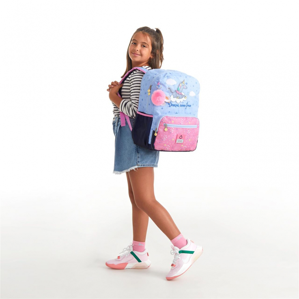 Рюкзак школьный Enso "Dreams come true", L, голубой, розовый