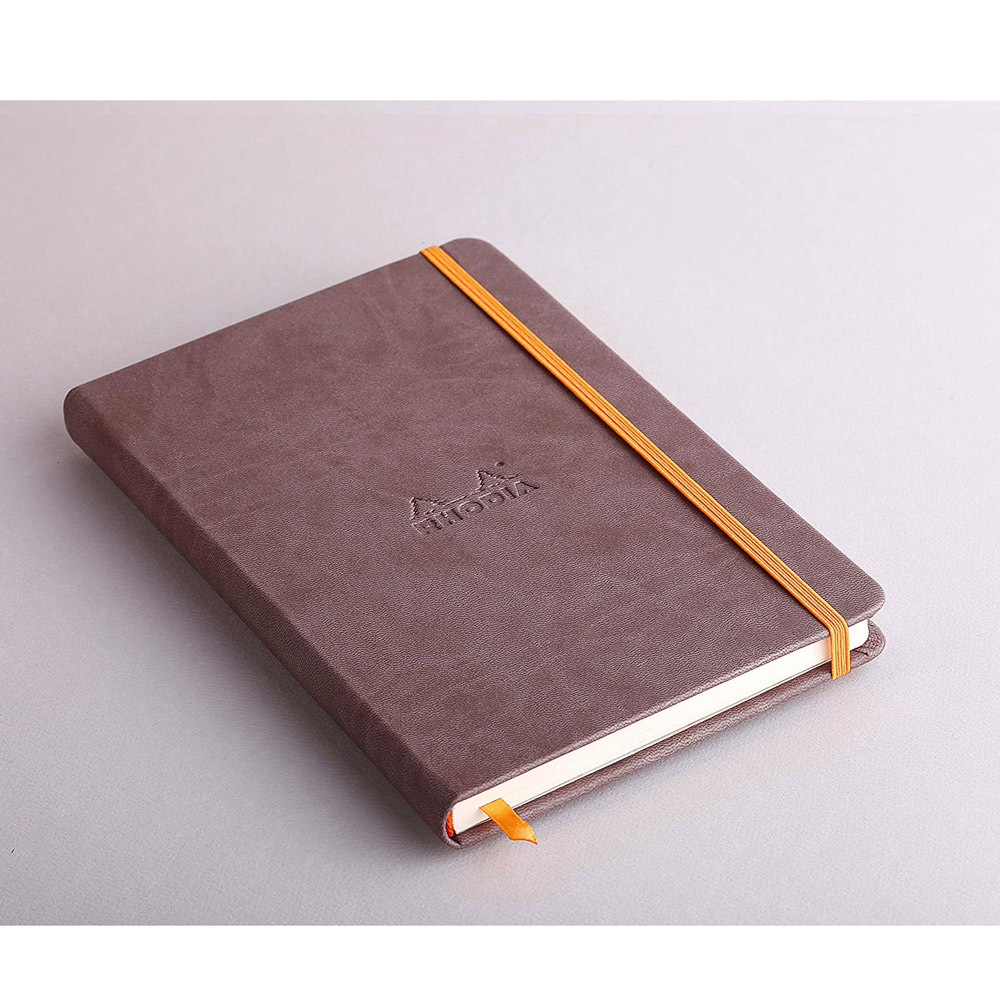 Блокнот "Rhodiarama" на резинке, A5, 96 листов, линейка, шоколадный