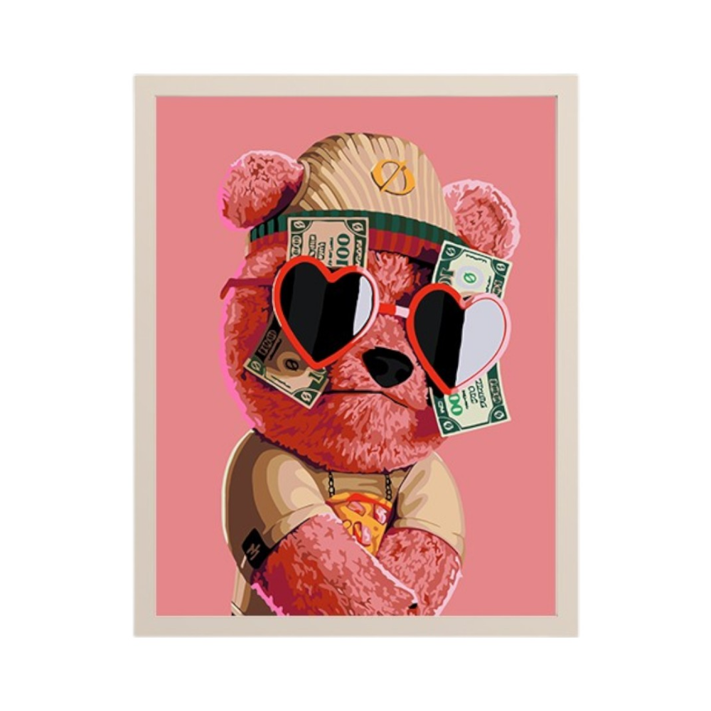 Картина по номерам "Мишка Тедди с долларами"