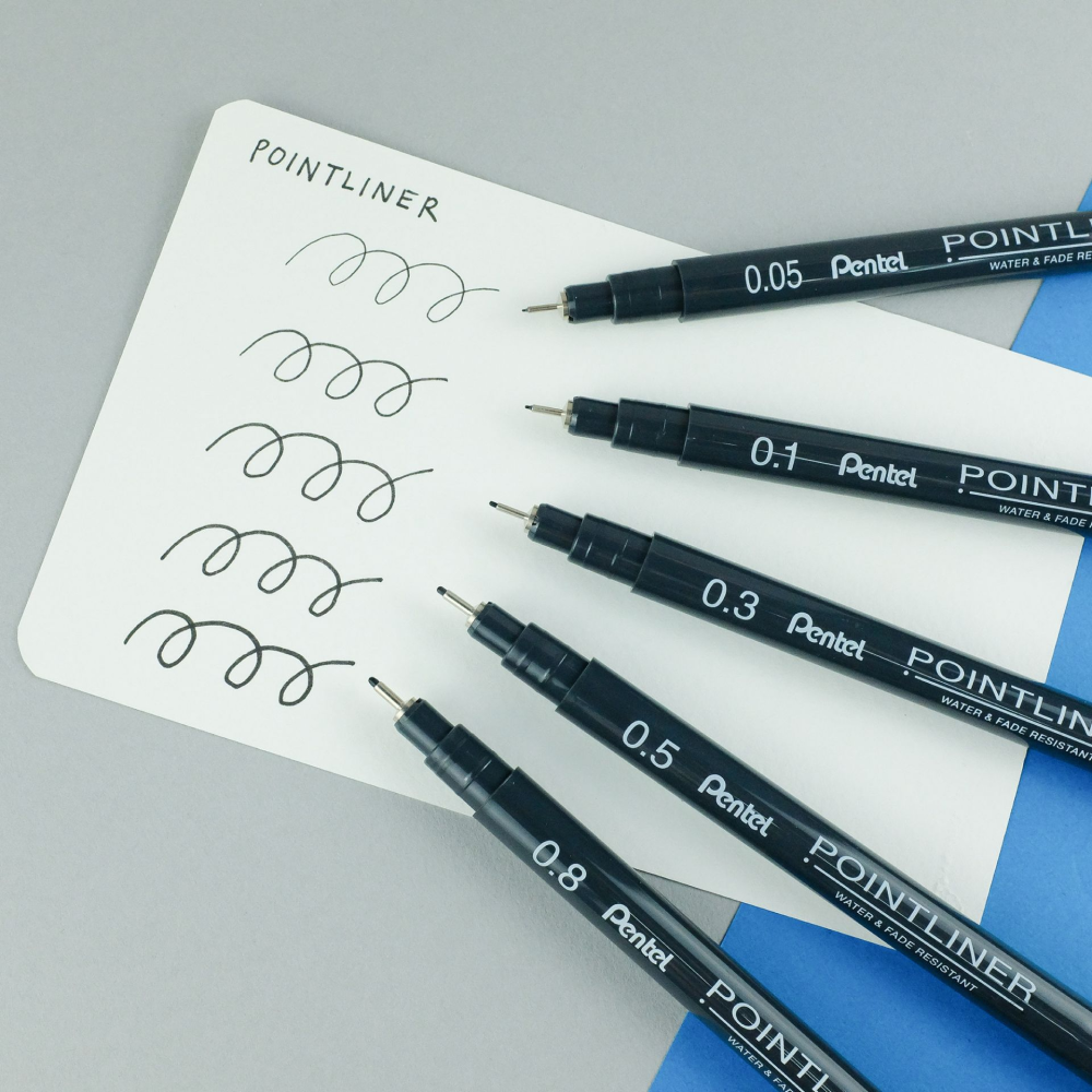 Набор ручек капиллярных "Pointliner", 5 шт, черный - 2