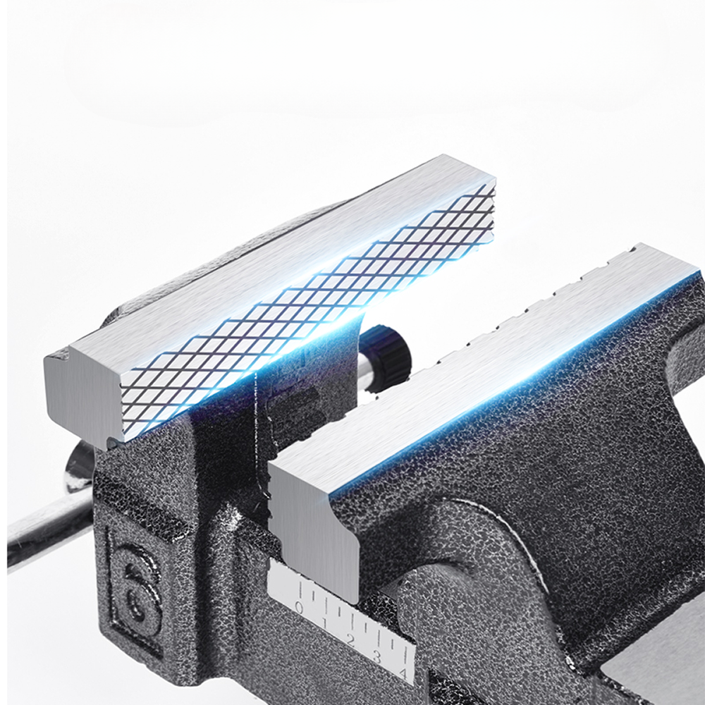 Тиски стальные Deli YS EDL2906Z, поворотные, с наковальней, 6"-150 мм - 5