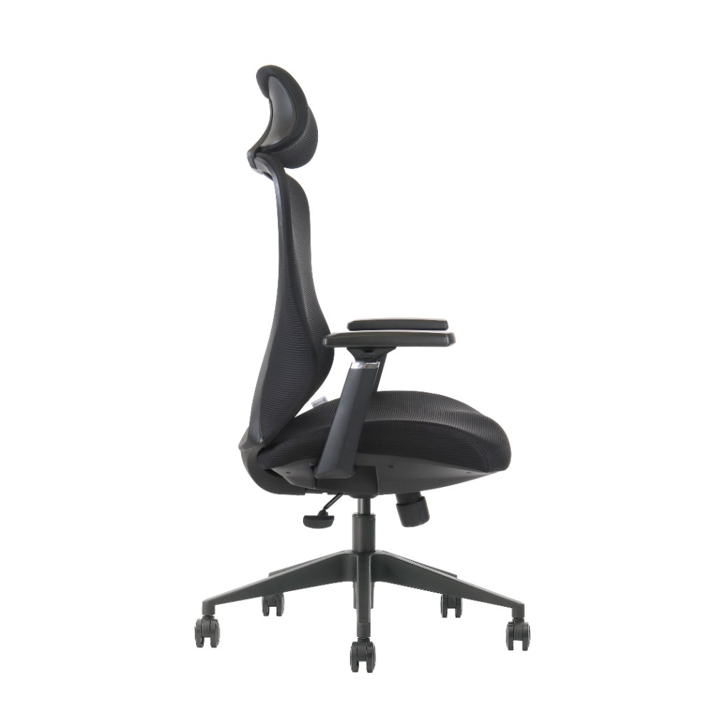 Кресло для руководителя EVOLUTION "OFFICE COMFORT", ткань, сетка, пластик, черный - 8