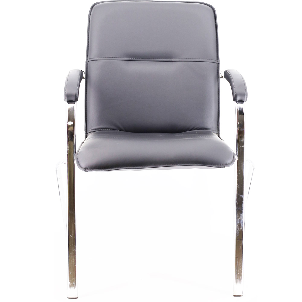 Стул для посетителей EVERPROF "Samba Chrome", хром, кожзам, черный 