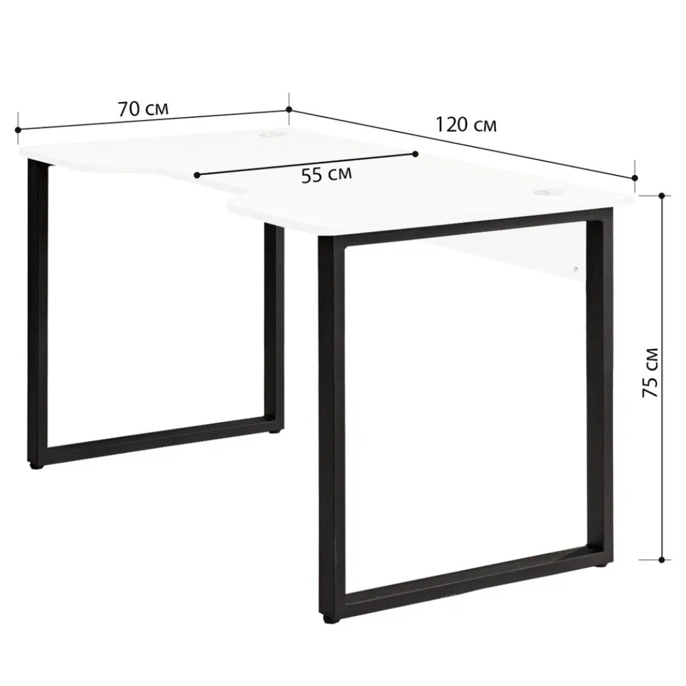 Стол компьютерный игровой Millwood Лофт Гонконг (ДТ-3), 1200x700 мм, белый, черный - 3