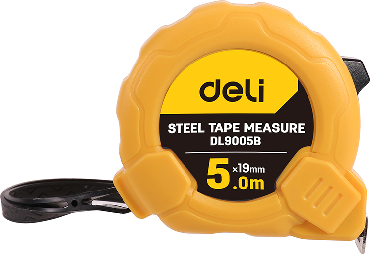 Рулетка Deli "9005B", 5 м, желтый