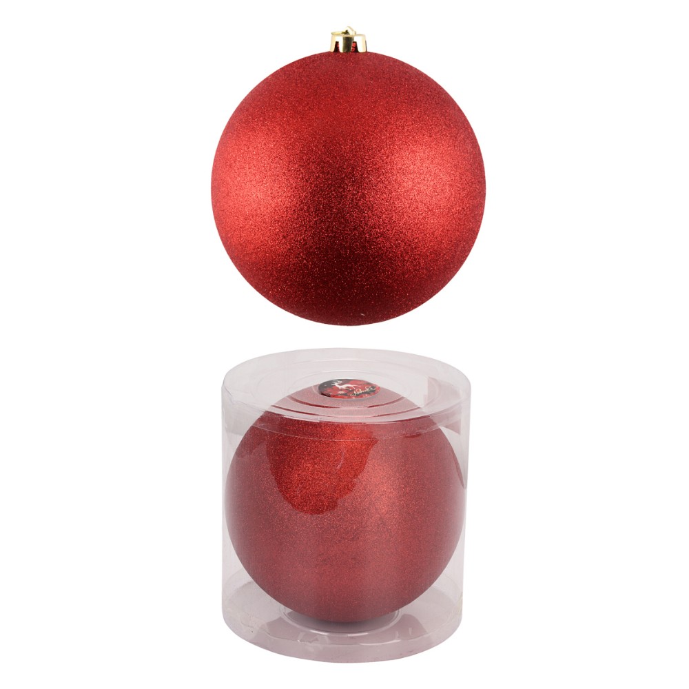 Шар елочный "Блеск", 20 см, пластик, красный