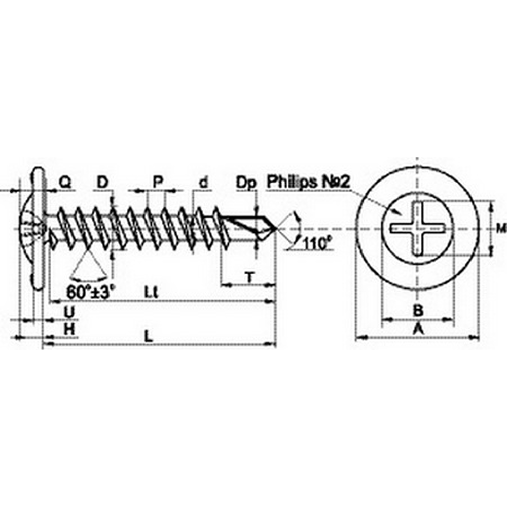 Саморез 4.2х41 мм с прессшайбой, сверло, 500 шт.