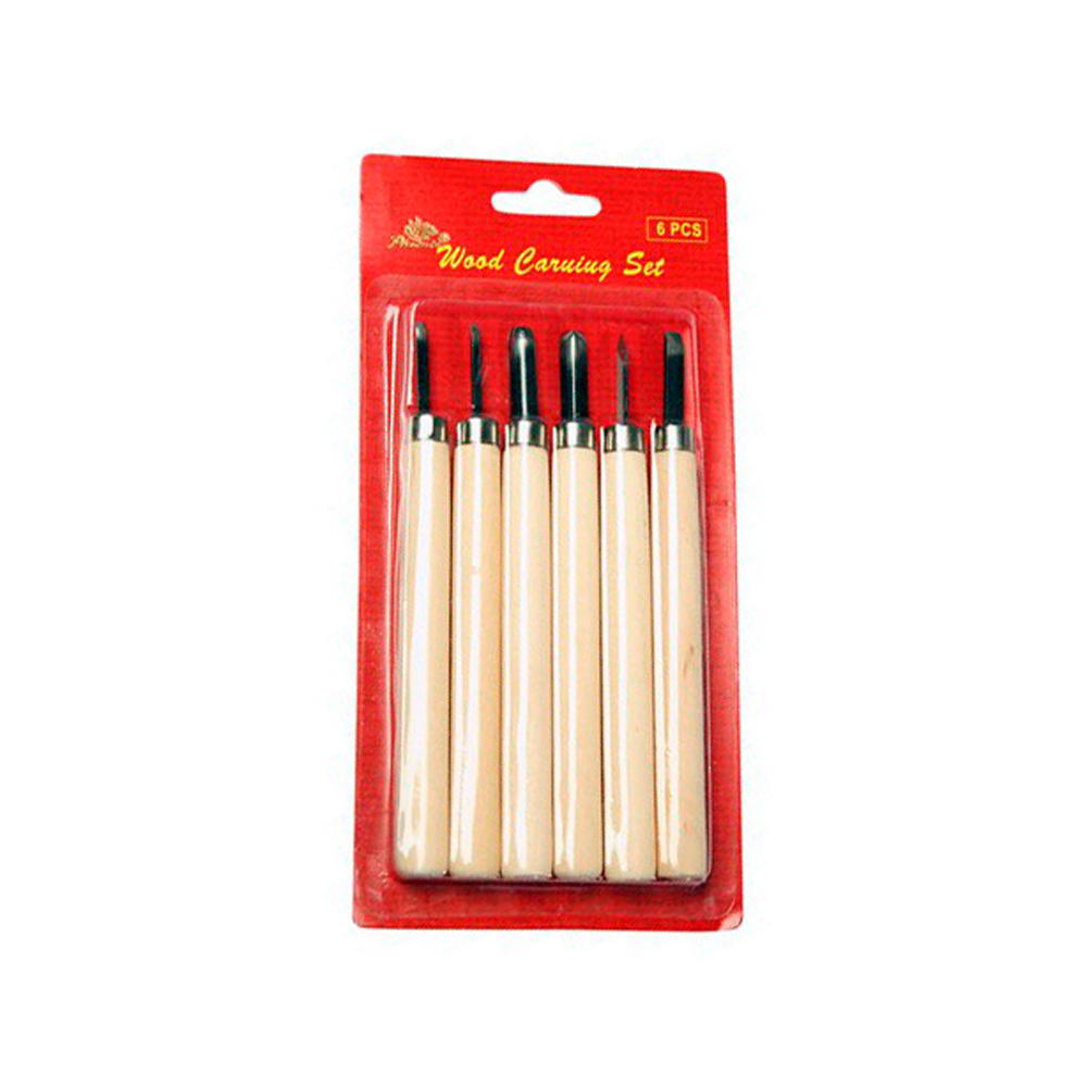 Набор инструменты для резьбы по дереву и линогравюре, 6 шт