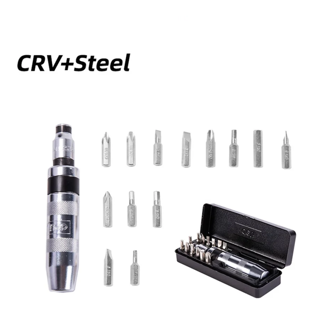 Отвертка ударно-поворотная с набором бит Deli YS EDL8901, 13 шт., металлический кейс