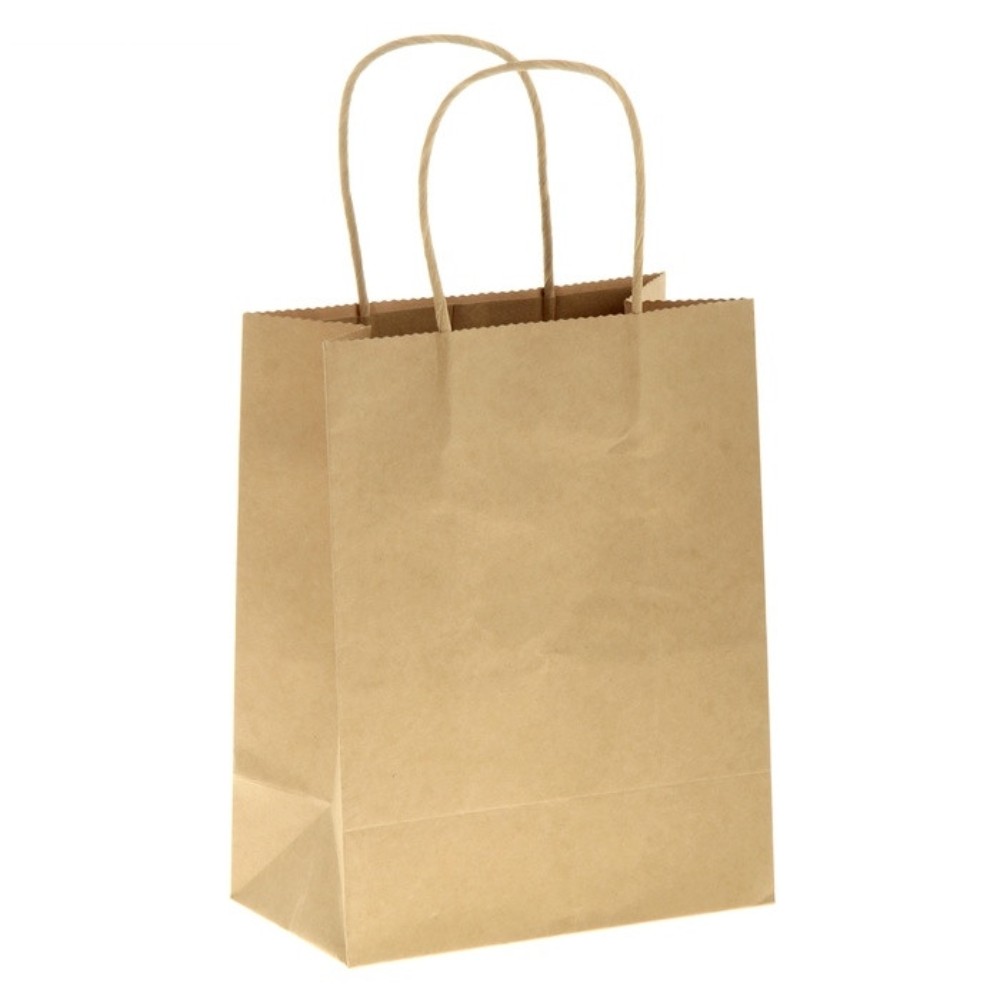 Пакет бумажный 240х140х280 Крафт 70, с кручеными ручками