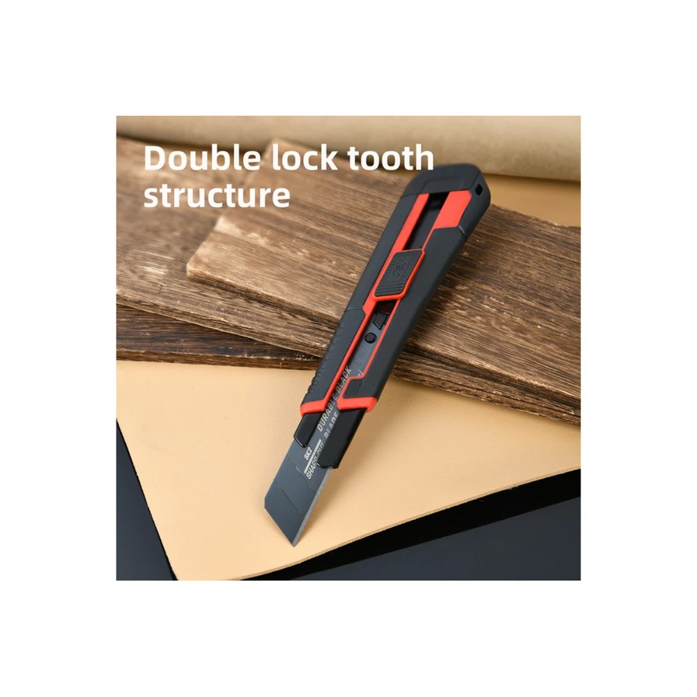 Нож строительный Deli RS EDL025G, 25 мм, универсальный, черный, красный - 5