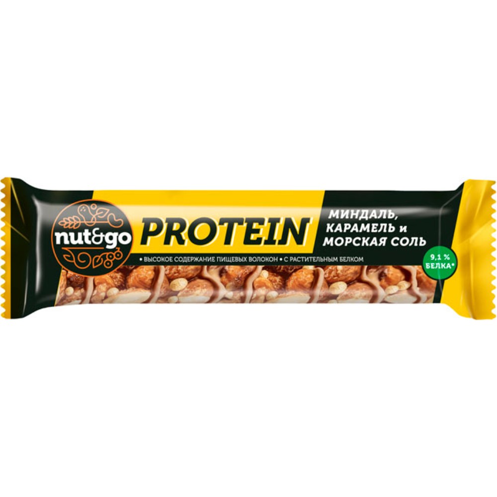 Батончик "Nut & Go" протеиновый с миндалем