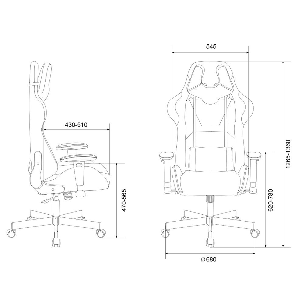 Кресло игровое Бюрократ VIKING "KNIGHT FABRIC", ткань, металл, черный - 16