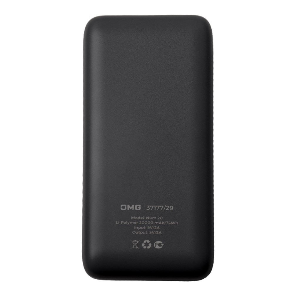 Внешний аккумулятор Power Bank "Num 20", 20000 mAh, черный - 3