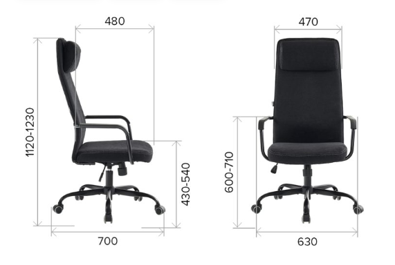 Кресло для руководителя EVERPROF "Mars", ткань, металл, черный - 5