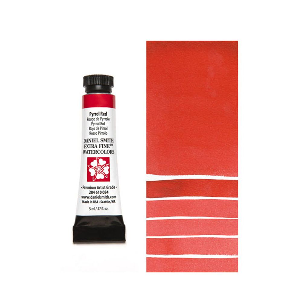 Краски акварельные "Daniel Smith", пиррол красный, 5 мл, туба
