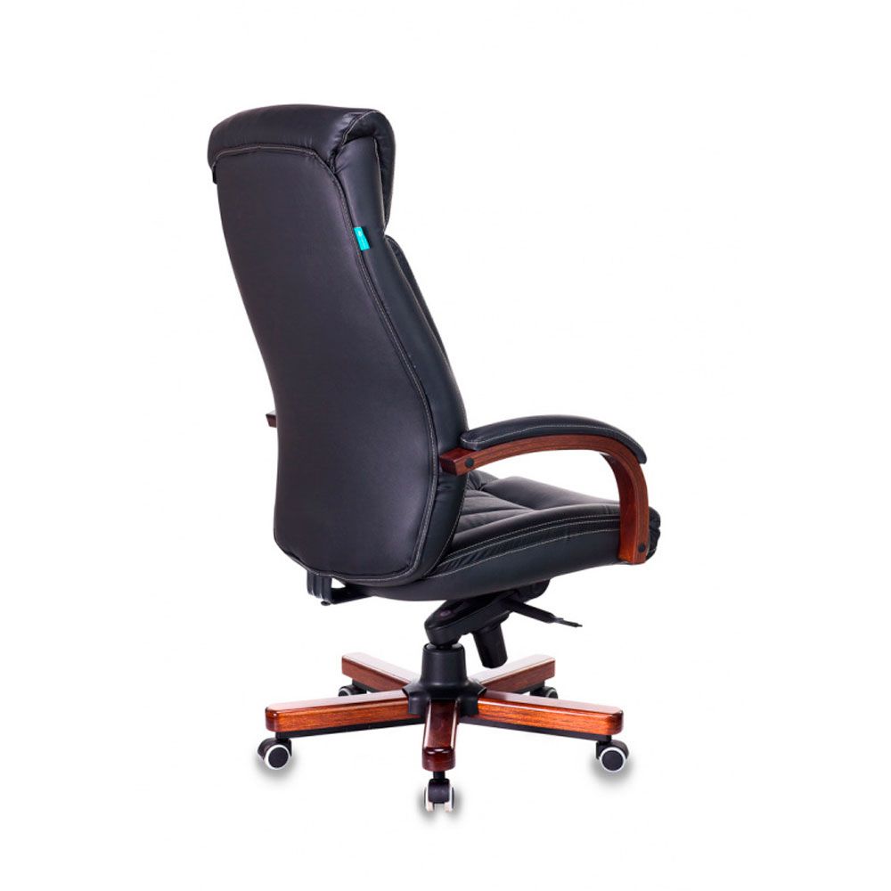 Кресло для руководителя Бюрократ "T-9922WALNUT/Black", кожа, дерево, черный - 4