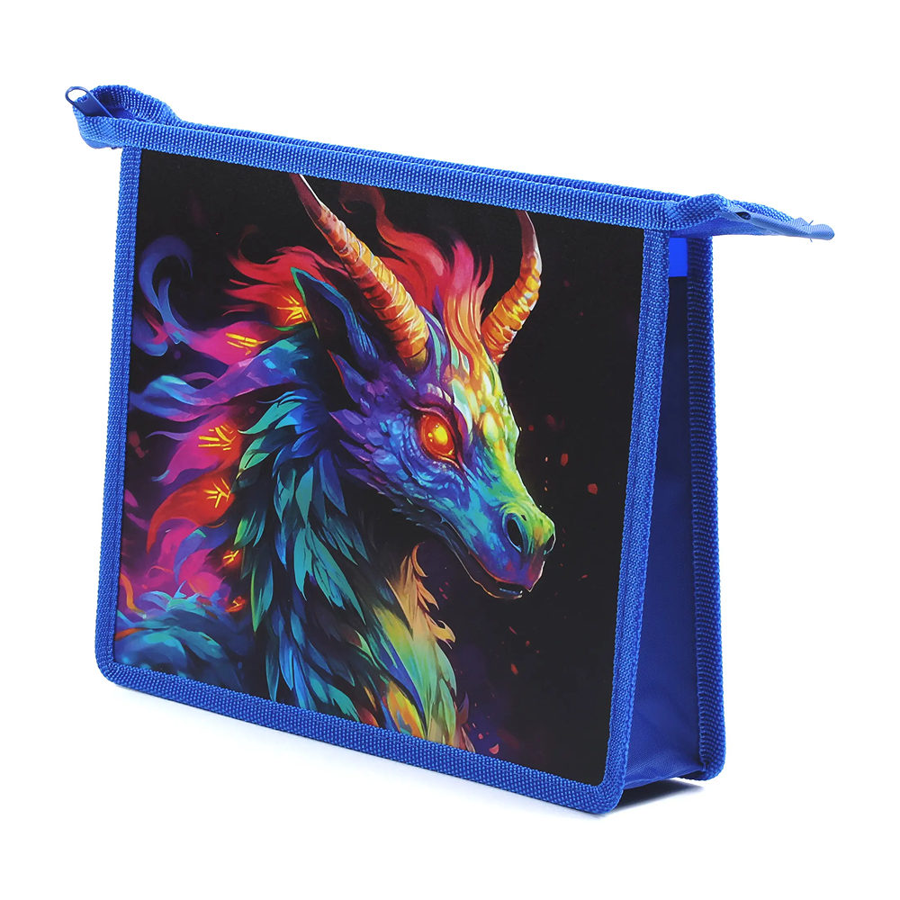 Папка для тетрадей "Дракон", А5, на липучке, пластик, синий