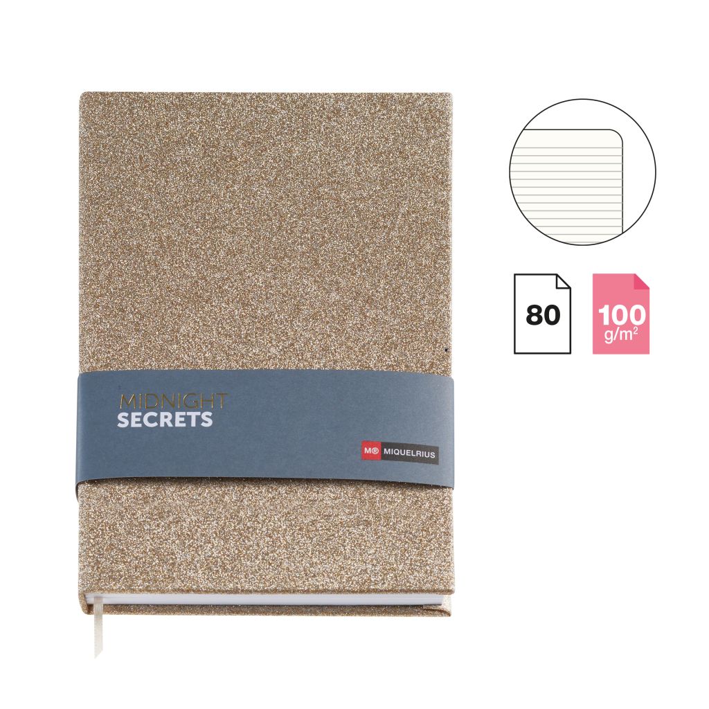 Блокнот Miquelrius "Midnight Glitter", А5, 80 листов, коричневый
