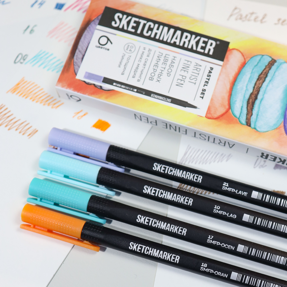 Ручка капиллярная "Sketchmarker Artist fine pen Main", 12 шт - 6