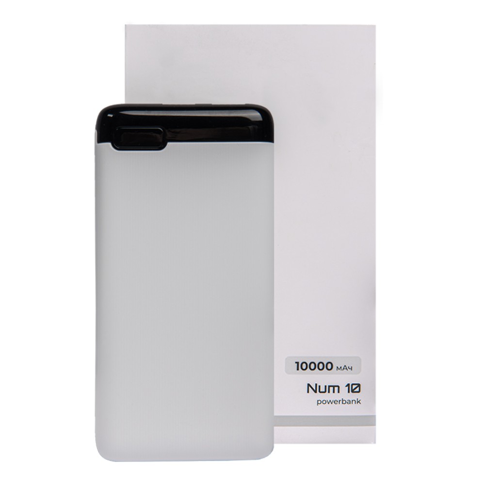 Внешний аккумулятор Power Bank "Num 10", 10000 mAh, белый - 4