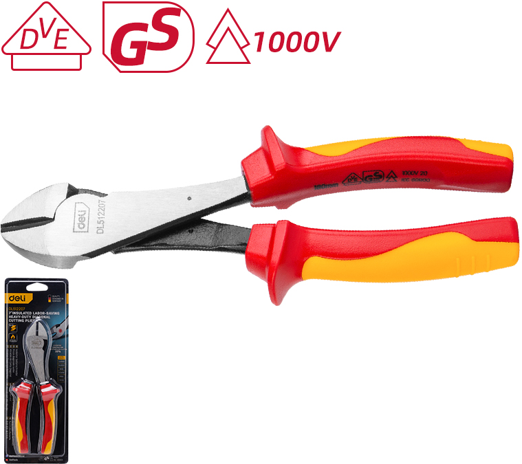 Бокорезы "Deli", 180 мм, красный, желтый - 2