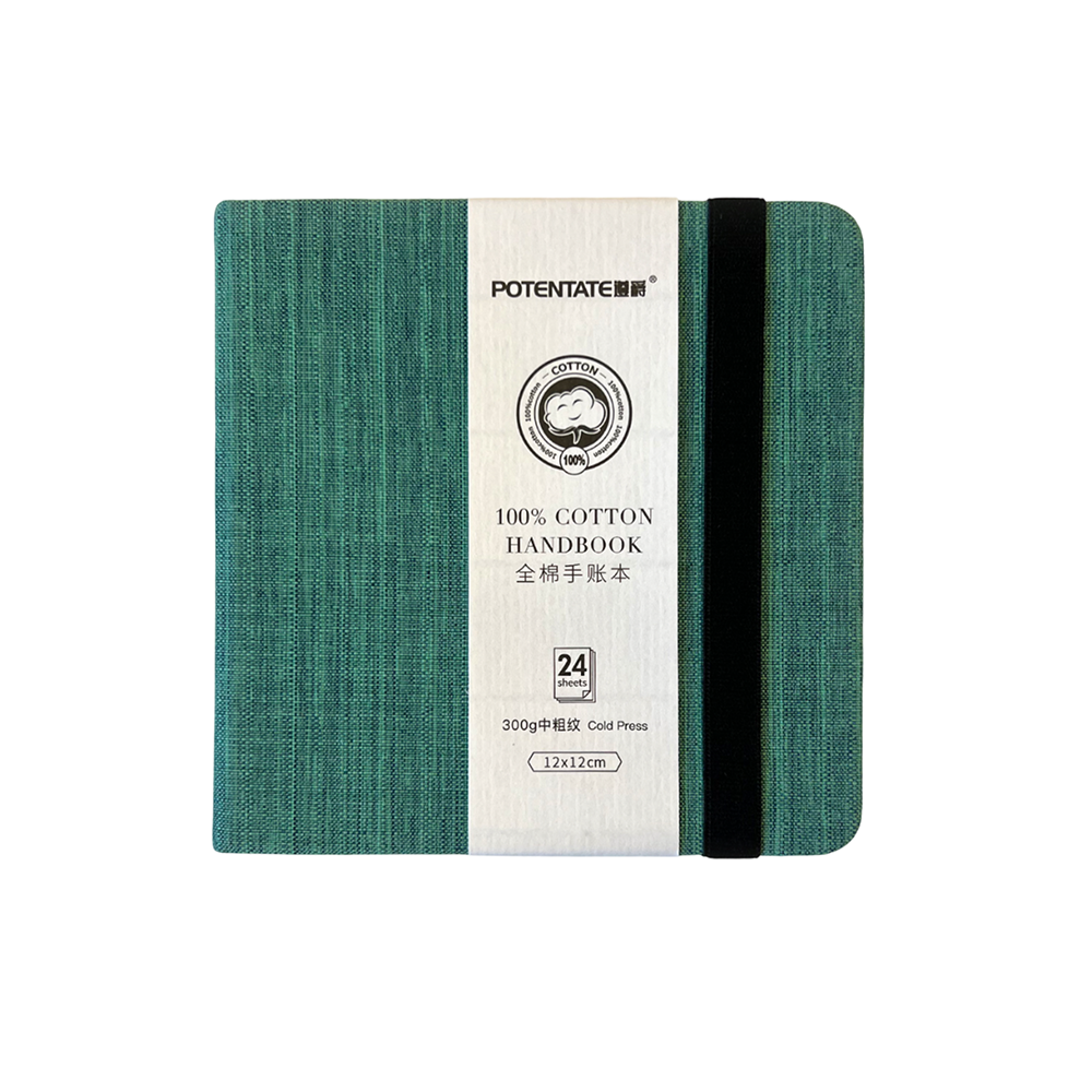 Cкетчбук для акварели "Potentate", горячий пресс, 12х12 см, 300 г/м2, 24 листа, мятный