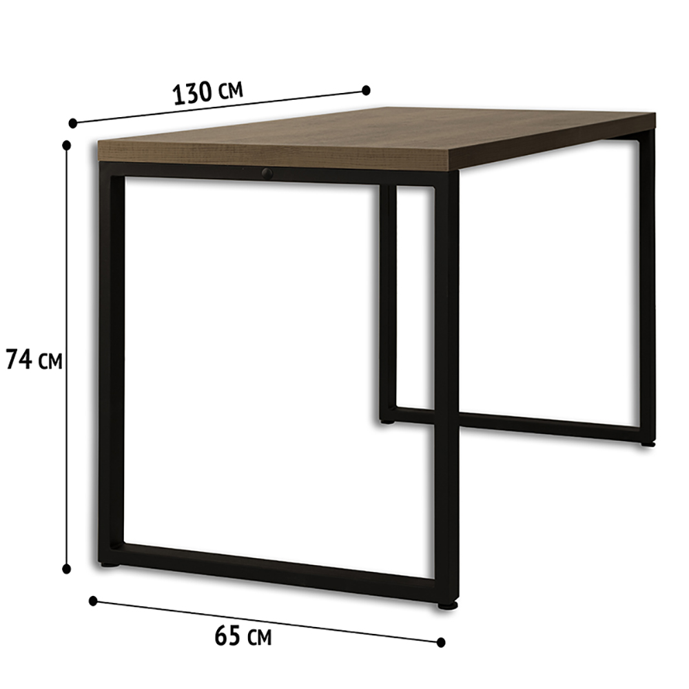 Стол письменный "Лофт Каир", 1300х650х740 мм, черный, табачный крафт - 3