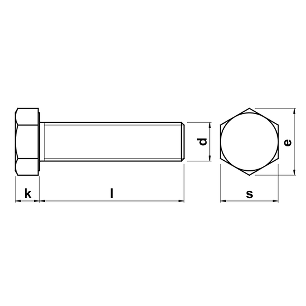 Болт шестигранный М16х50 мм, DIN 933/ГОСТ 7798-70, цинк, 1 кг