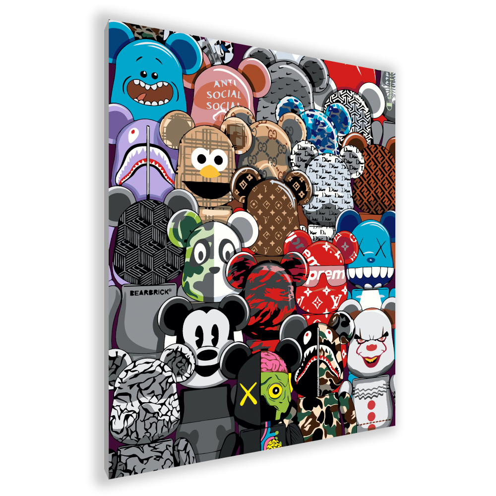 Картина по номерам "Bearbrick brands"