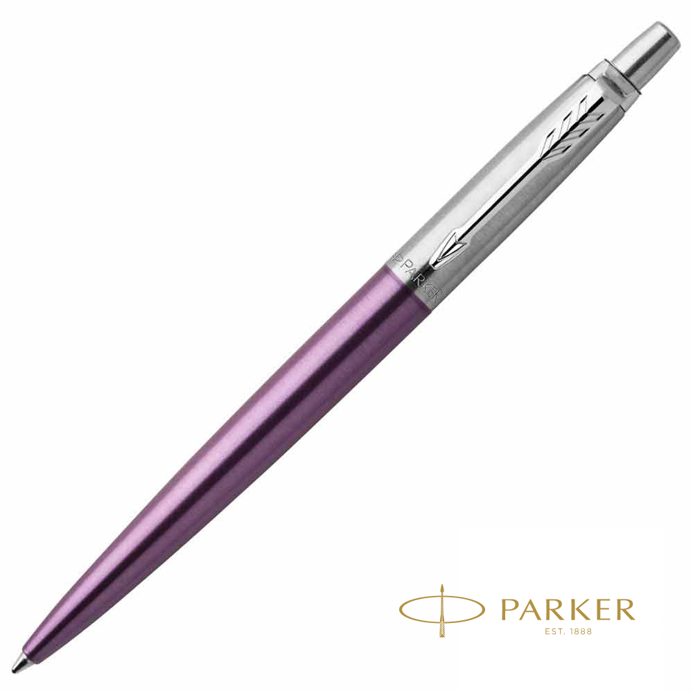 Ручка шариковая автоматическая Parker "Jotter Core K63 Victoria Violet CT", 1.0 мм, фиолетовый, серебристый, стерж. синий