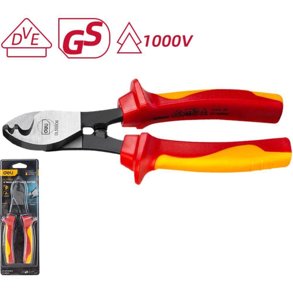 Кабелерез диэлектрический Deli YS EDL515106, 160 мм, красный, желтый - 2