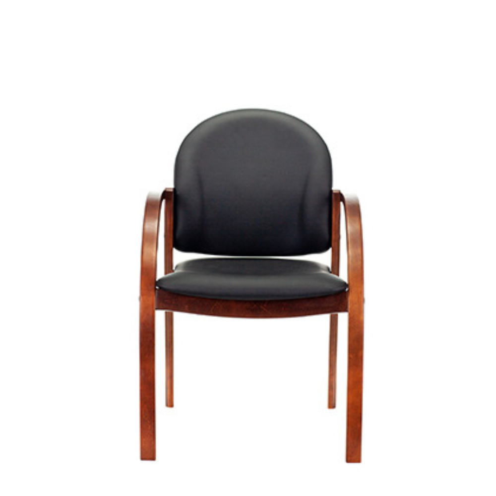 Стул Бюрократ "ДЖУНО", экокожа, черный, дерево - 2