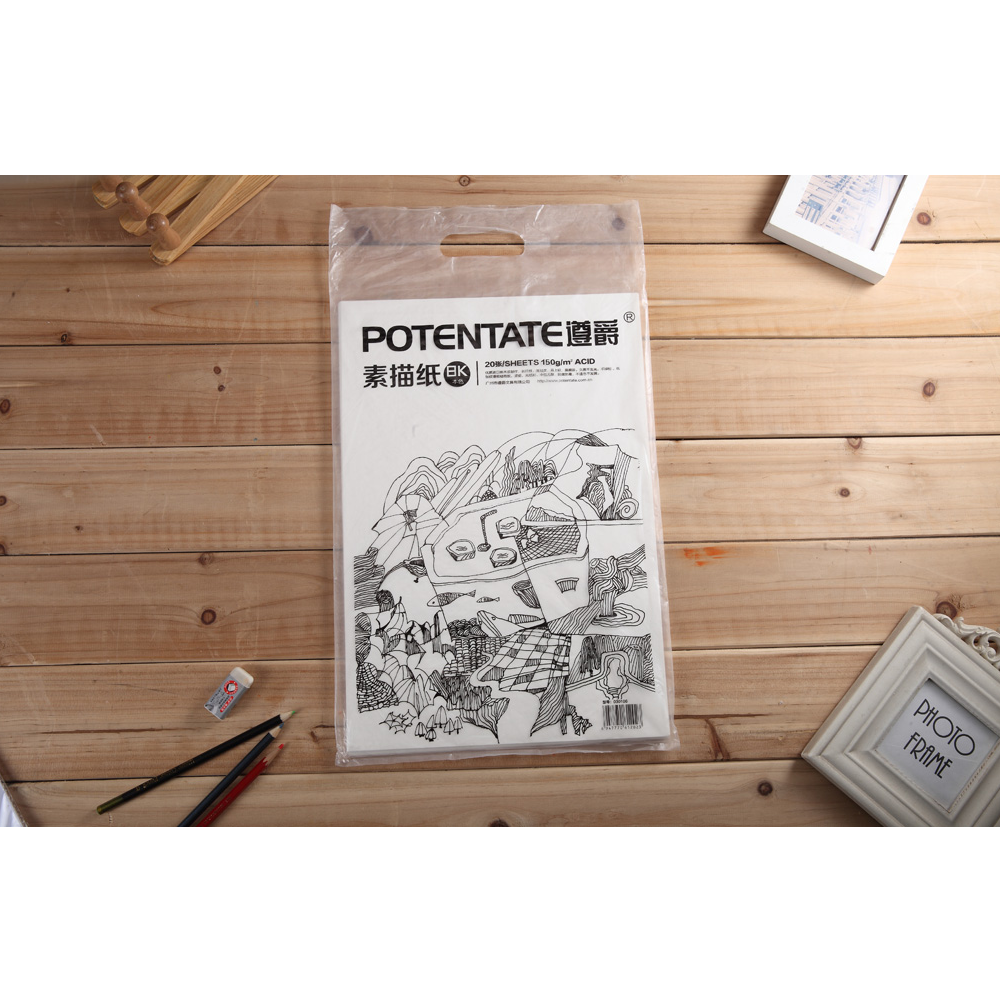 Бумага для рисования "Potentate", 180 г/м2, 39х54 см, натуральный белый