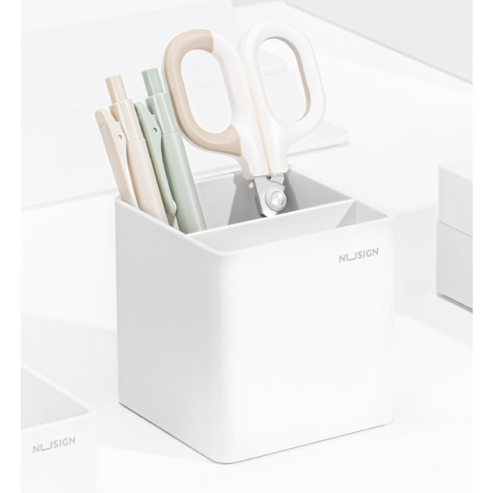 Подставка для ручек "Nusign", пластик, 2 деления, белый - 3