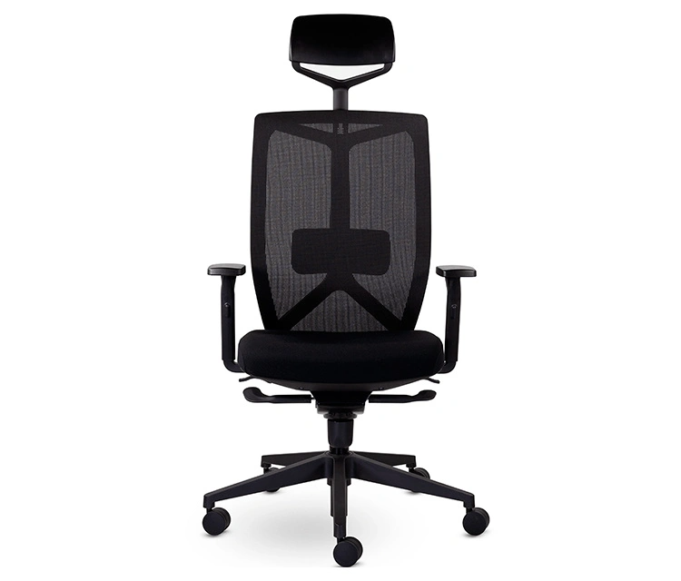 Кресло д/руководителя UTFC Профи М-900 сетка/ткань, черный, крестов. пластик, с подголов.