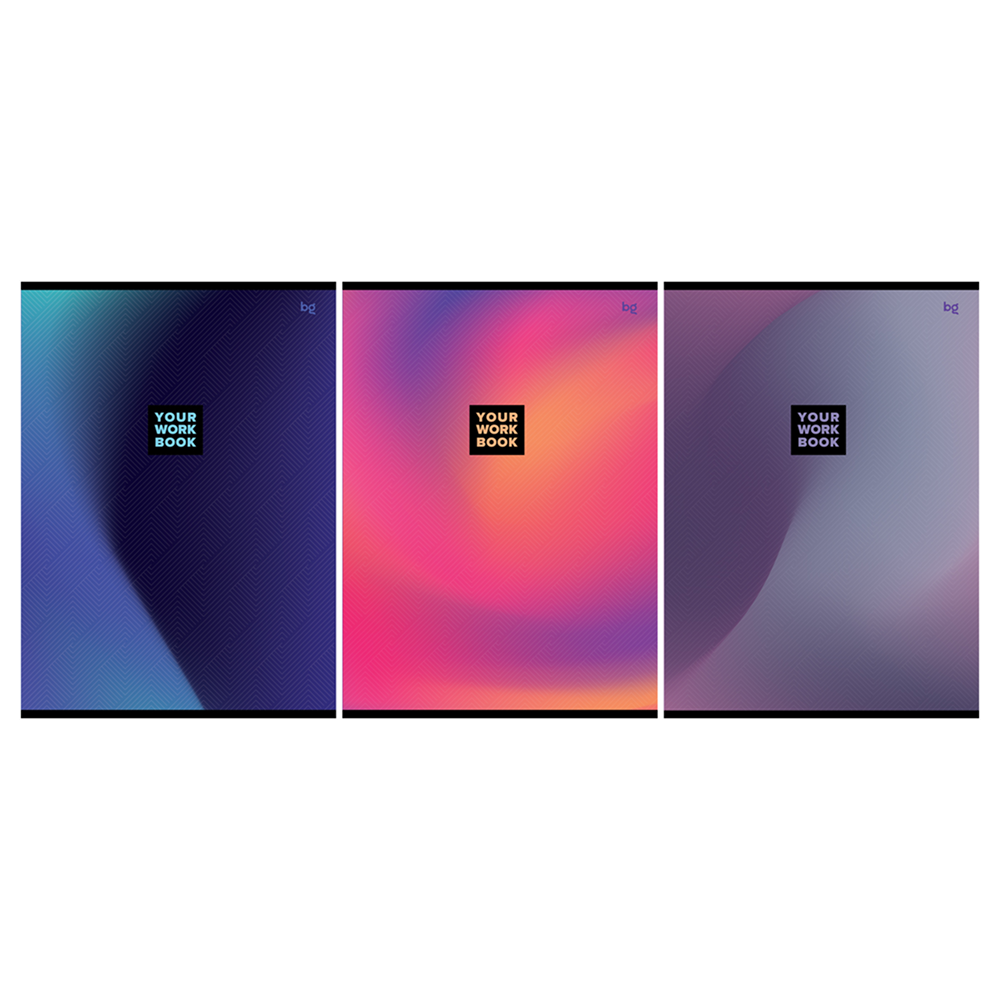Тетрадь "Monocolor. Gradient", А4, 48 листов, клетка, скоба сбоку, ассорти