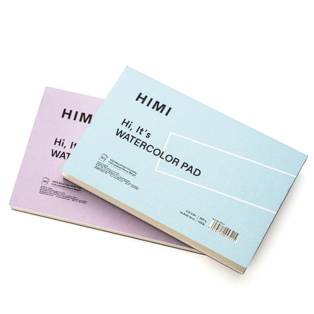 Блок-склейка бумаги для акварели "Himi", 14х21,5 см, 300 г/м2, 20 листов, фиолетовый - 2