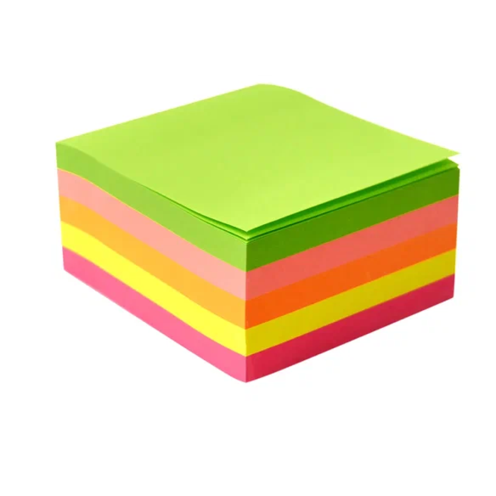 Бумага для заметок на клейкой основе "Yesli:", 75x75 мм, 400 листов, ассорти неон