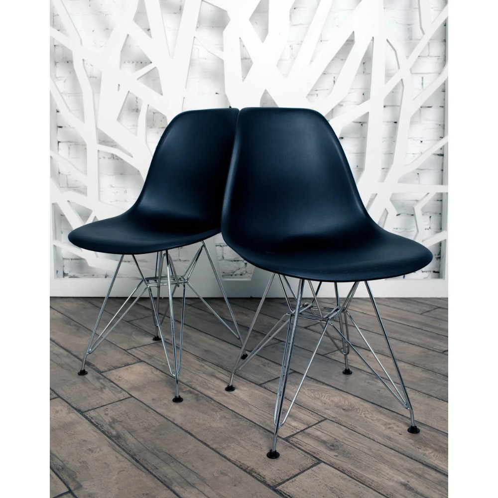 Стул для посетителей Stool Group "Eames DSR New / DC-20101301", пластик, металл, черный - 7